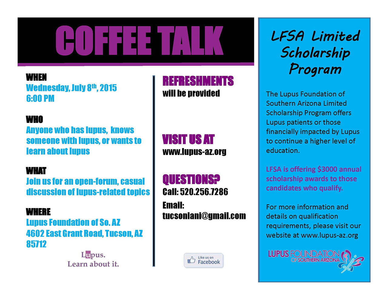 Coffee Talk July 8 Flyer